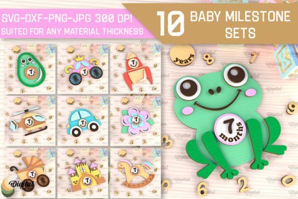 Paquete De Tarjetas De Hitos Del Bebe Creativo Digital